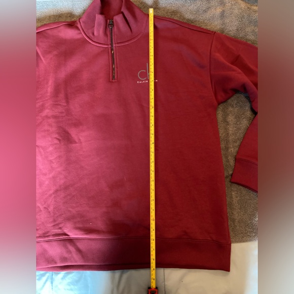 NWOT Calvin Klein 1/4 Zip Up Burgundy  Men's L Sweater - Picture 8 of 8